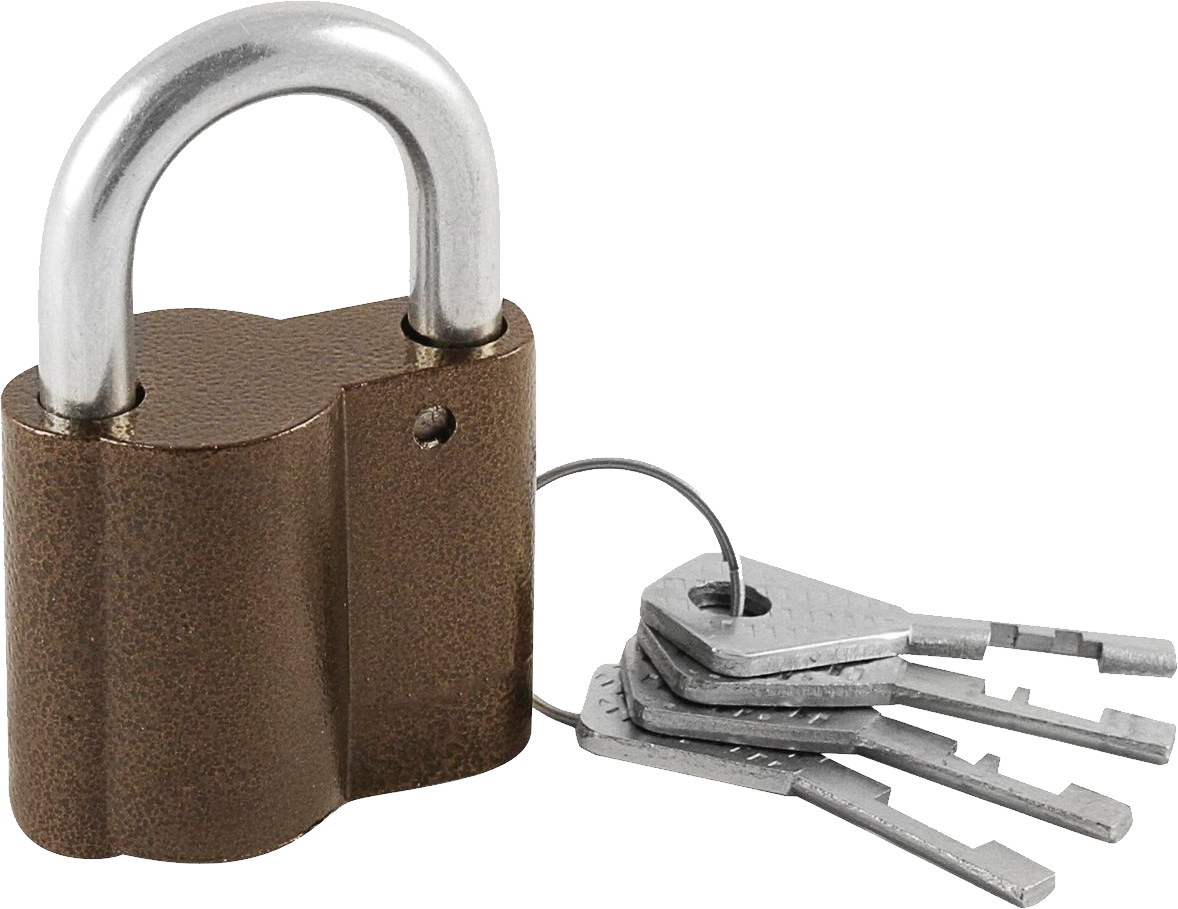 Padlockwith Keys Isolated PNG Image