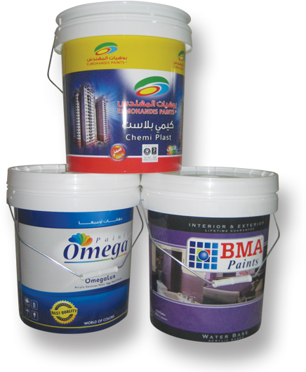 Paint Buckets Branding Display PNG Image