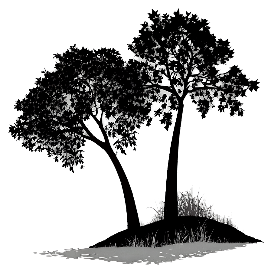 Pair Of Trees Silhouette Png Epi PNG Image