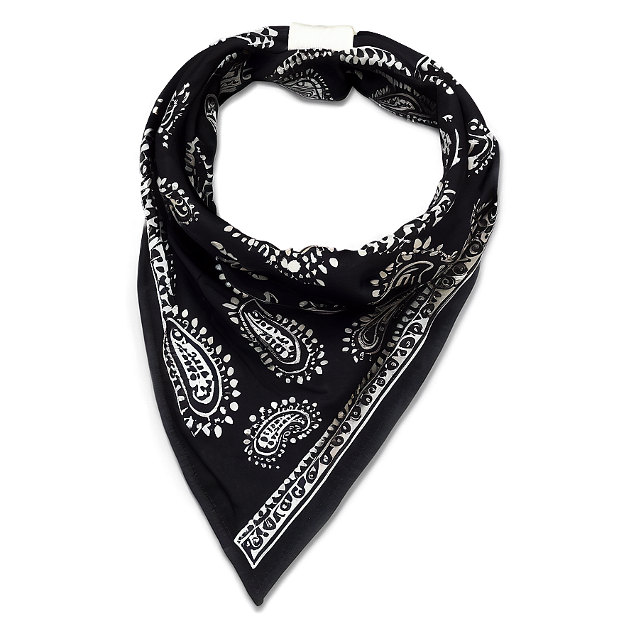 Paisley Black Bandana Png Uow98 PNG Image