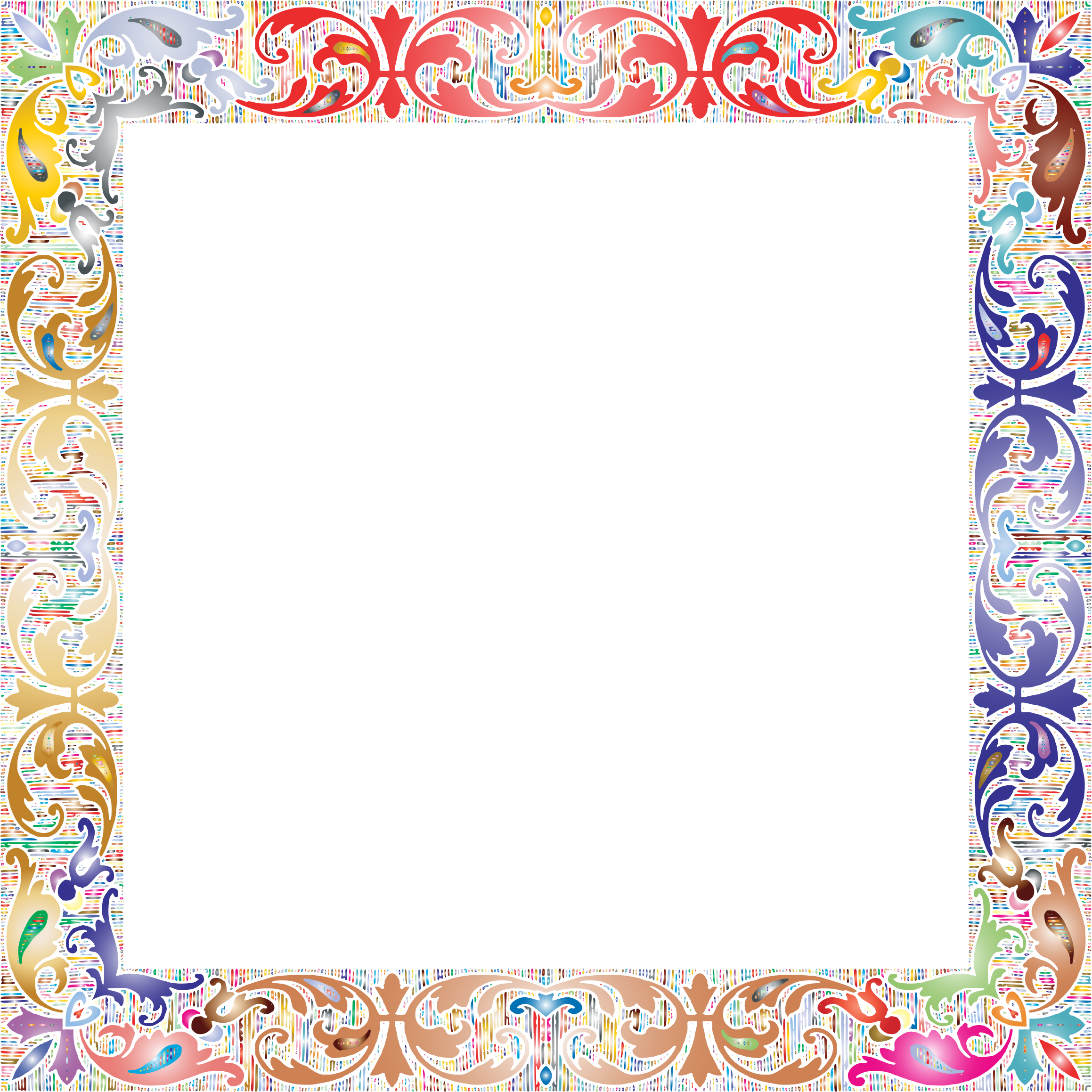 Paisley Decorated Square Frame PNG Image