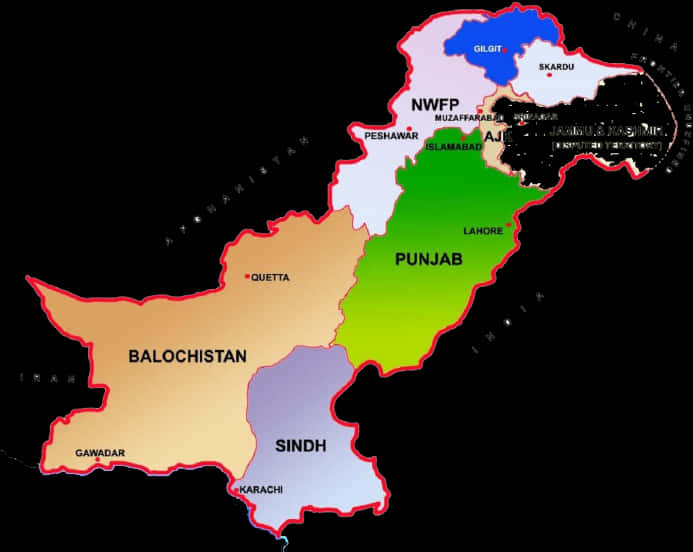 Pakistan Administrative Divisions Map PNG Image