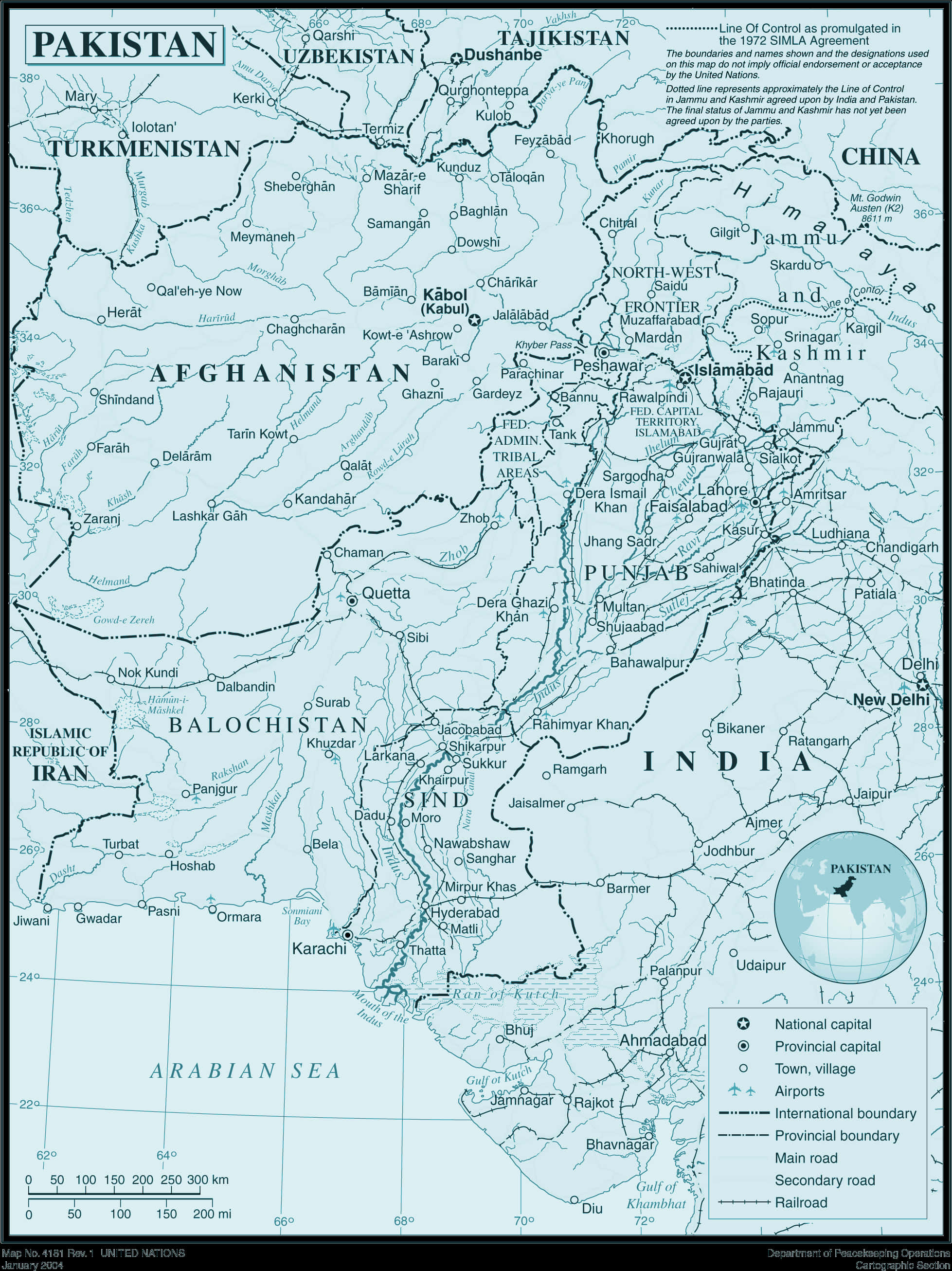 Pakistan Map Detailed Geography PNG Image