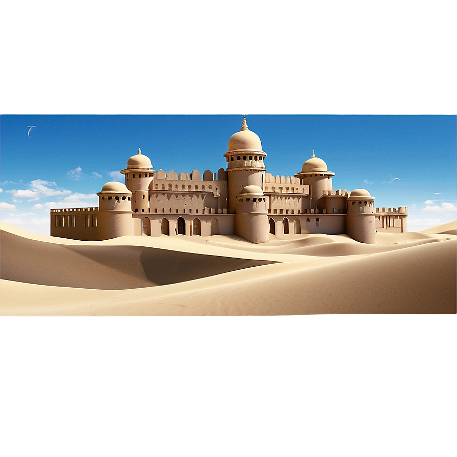 Palace Amidst The Sand Dunes Png Qtm PNG Image