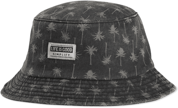 Palm Print Bucket Hat PNG Image