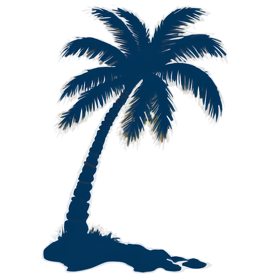 Palm Tree Silhouette On Beach Png 5 PNG Image