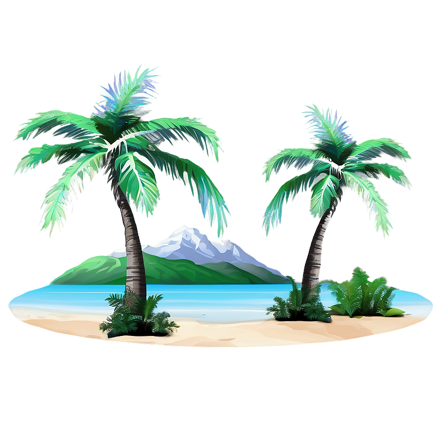 Palm Trees And Mountains Png 82 PNG Image