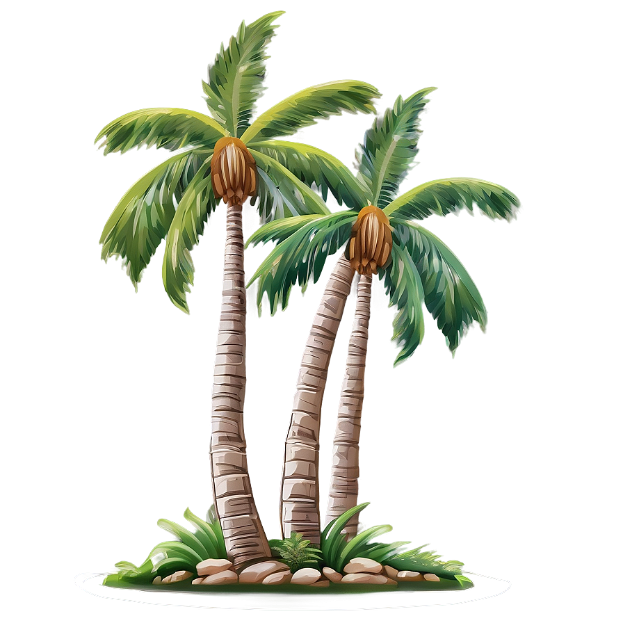 Palm Trees Line Art Png Yex18 PNG Image