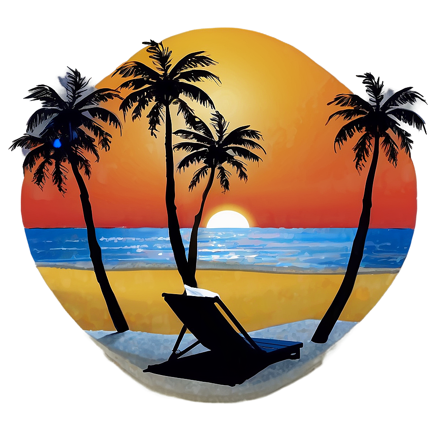 Palm Trees On Beach Sunset Png Age PNG Image