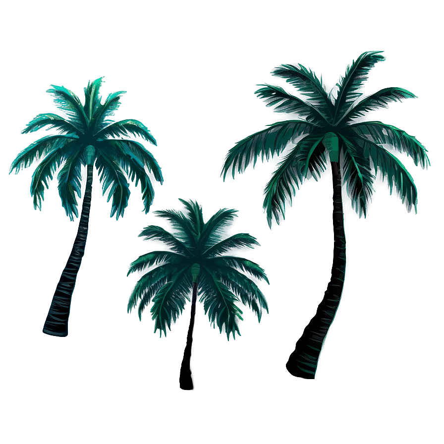 Palm Trees Sunset Beach Png Axa PNG Image