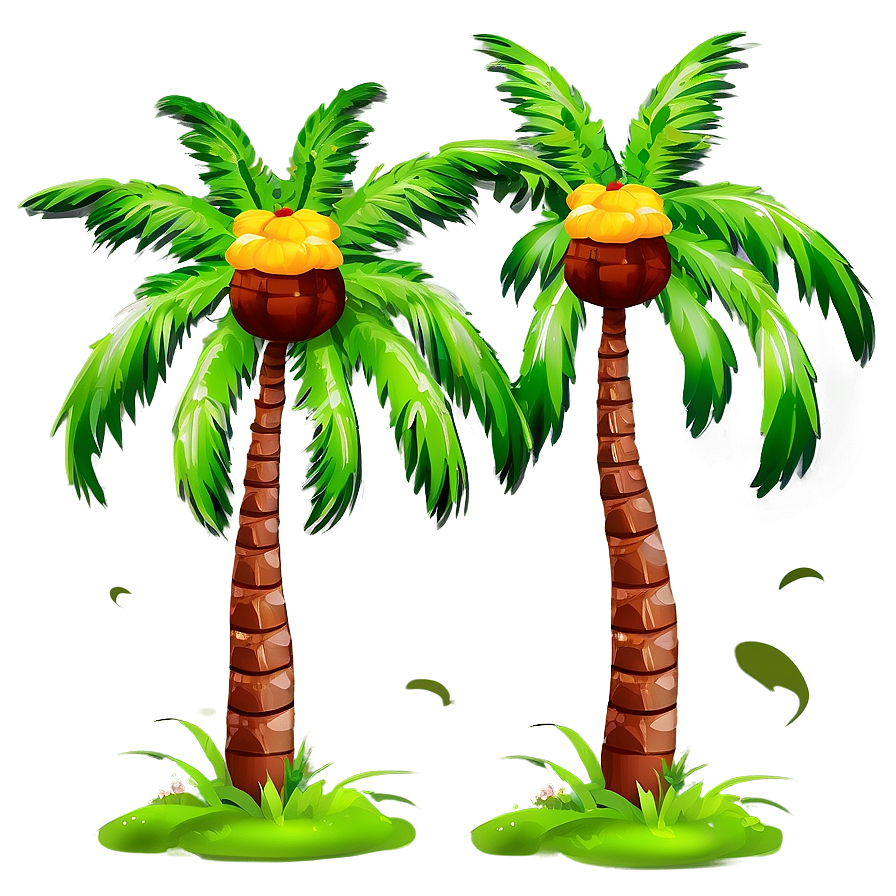 Palm Trees With Coconuts Png Rjx PNG Image