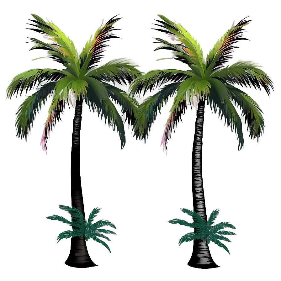 Palm Trees With Sunset Background Png 05042024 PNG Image