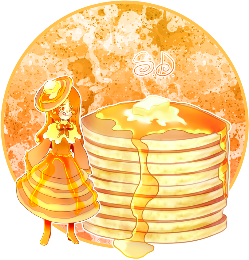 Pancake Themed Anime Character PNG Image