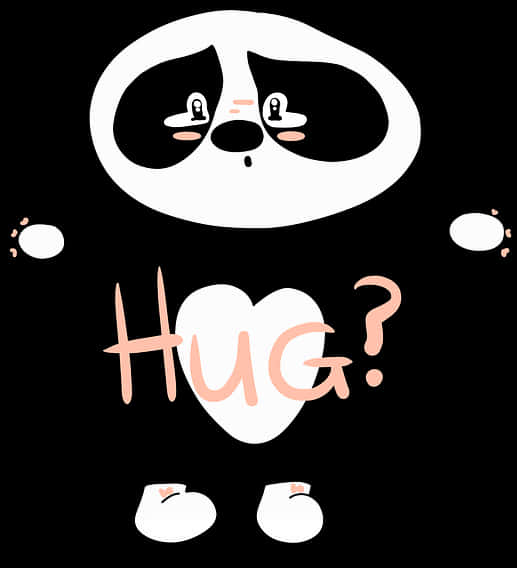 Panda Asking For Hug Illustration PNG Image