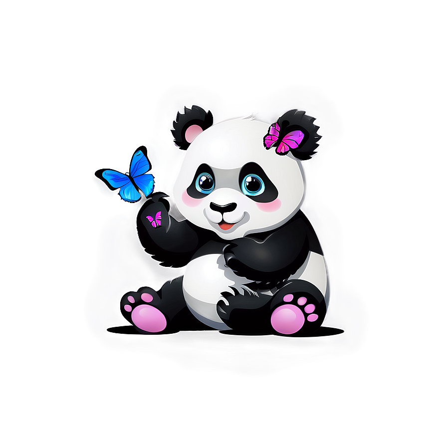 Panda With Butterfly Png 82 PNG Image