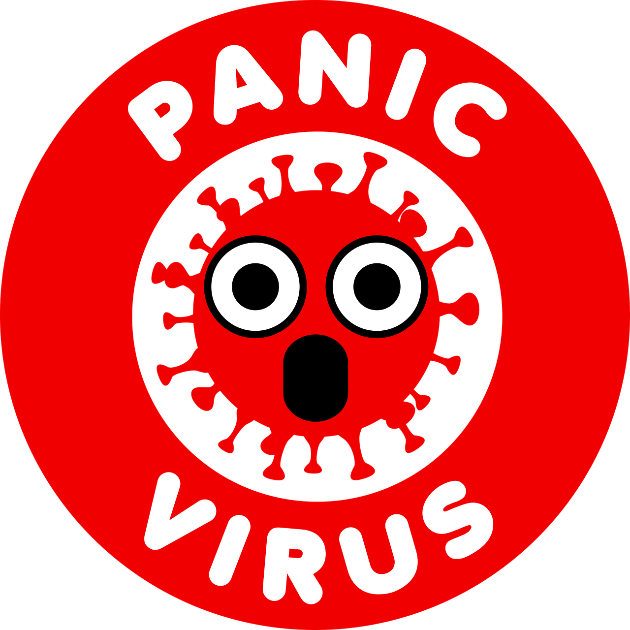 Panic Virus Cartoon Illustration PNG Image