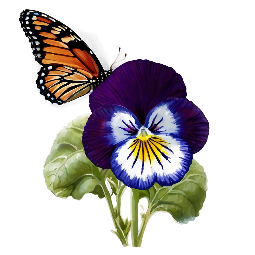 Pansy And Butterfly Png 06232024 PNG Image