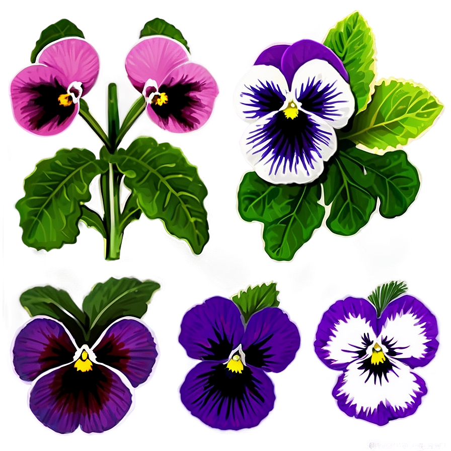 Pansy Arrangement Png Lwp75 PNG Image