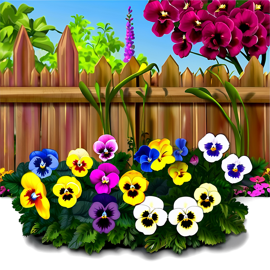 Pansy Garden Scene Png Udf71 PNG Image