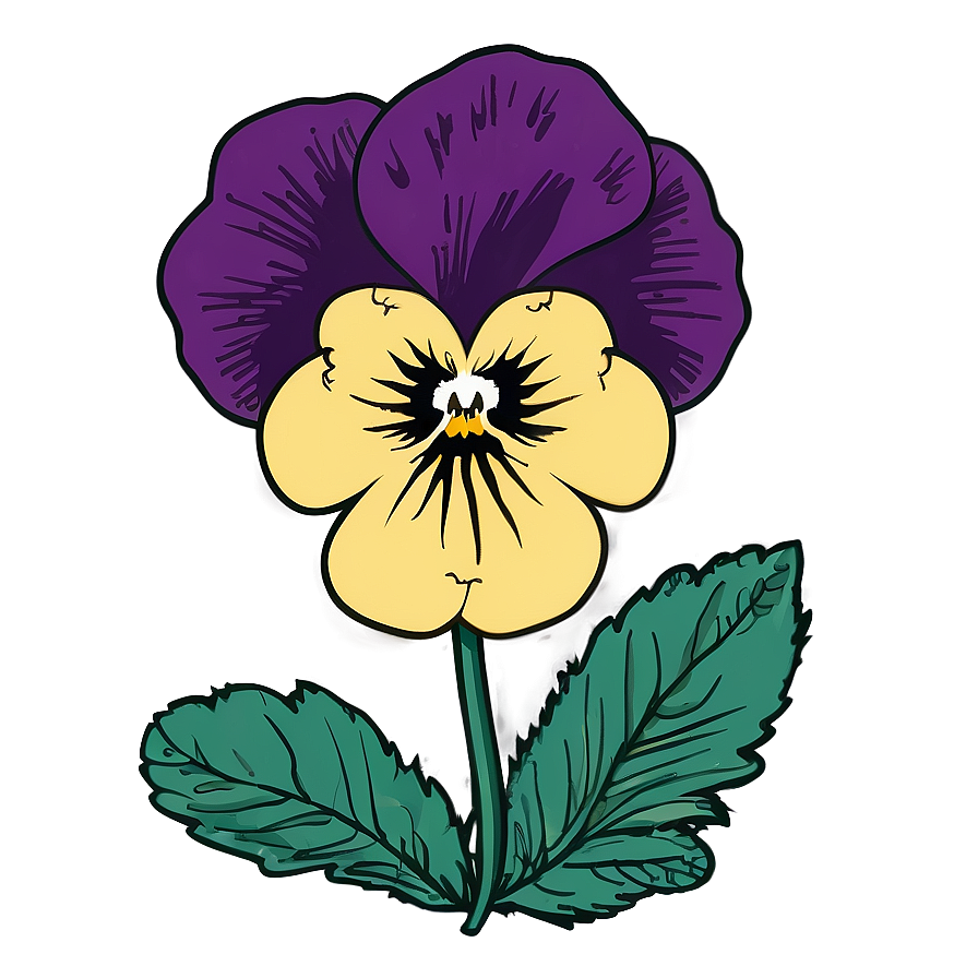 Pansy Sketch Png 06232024 PNG Image