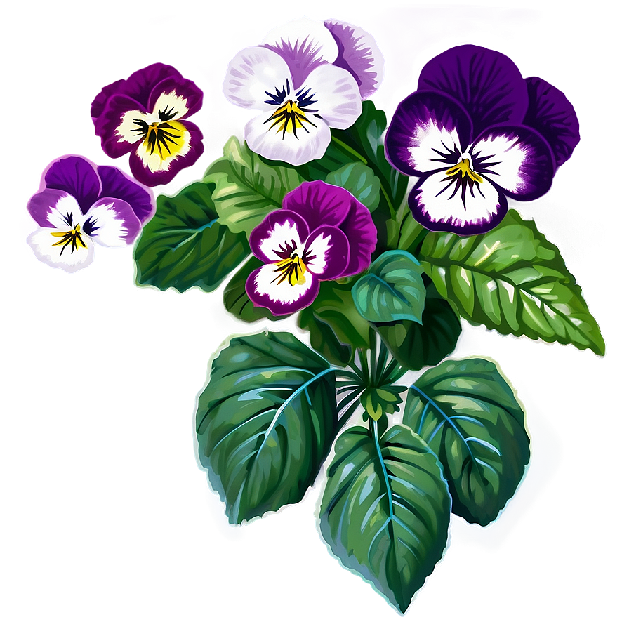 Pansy With Leaves Png Oej PNG Image