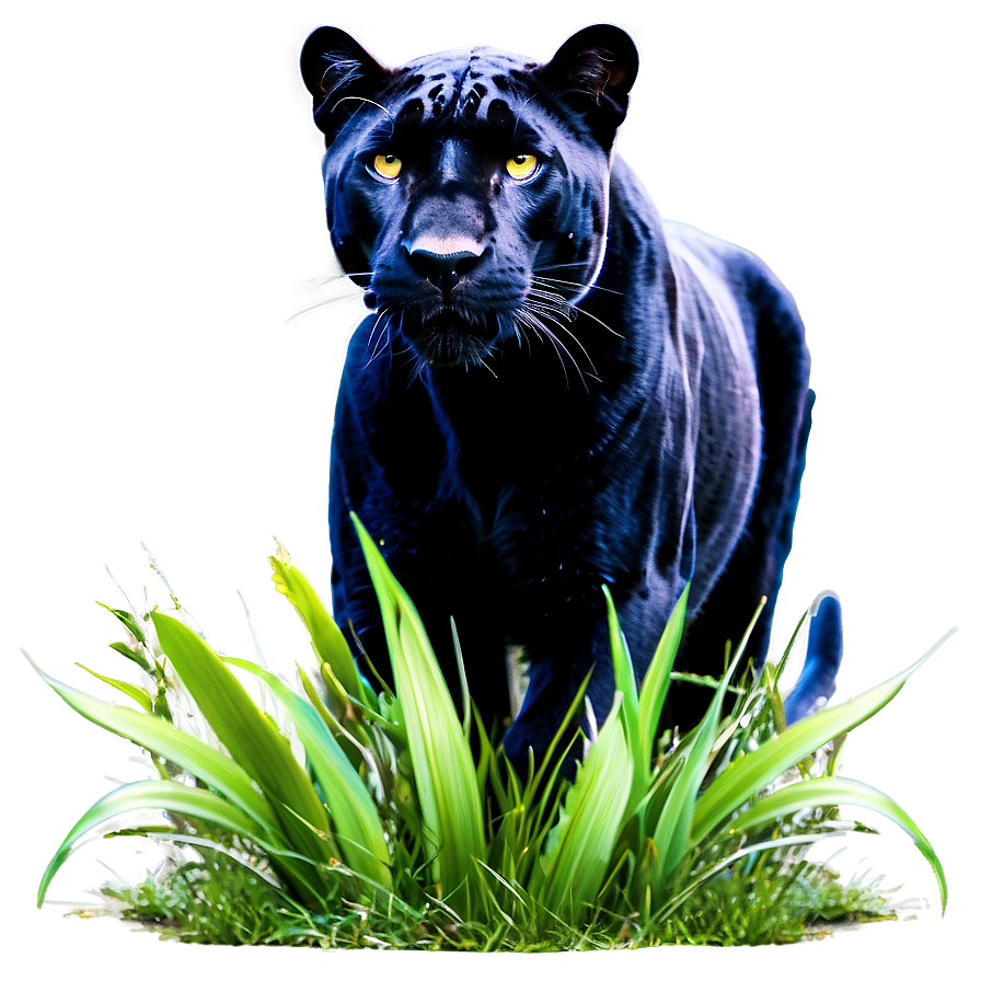 Panther In Grass Png Cqx PNG Image