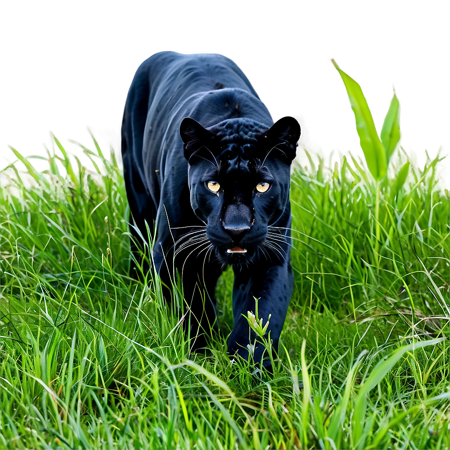 Panther In Grass Png Hir86 PNG Image