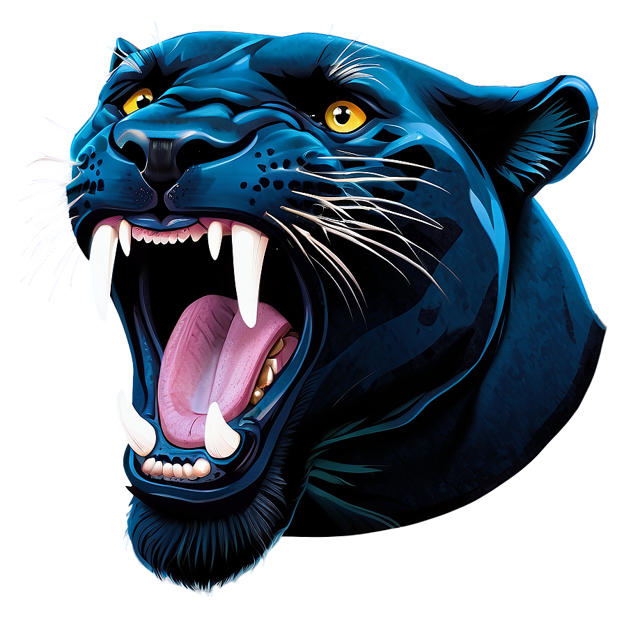 Panthers Roaring Illustration Png Bes49 PNG Image