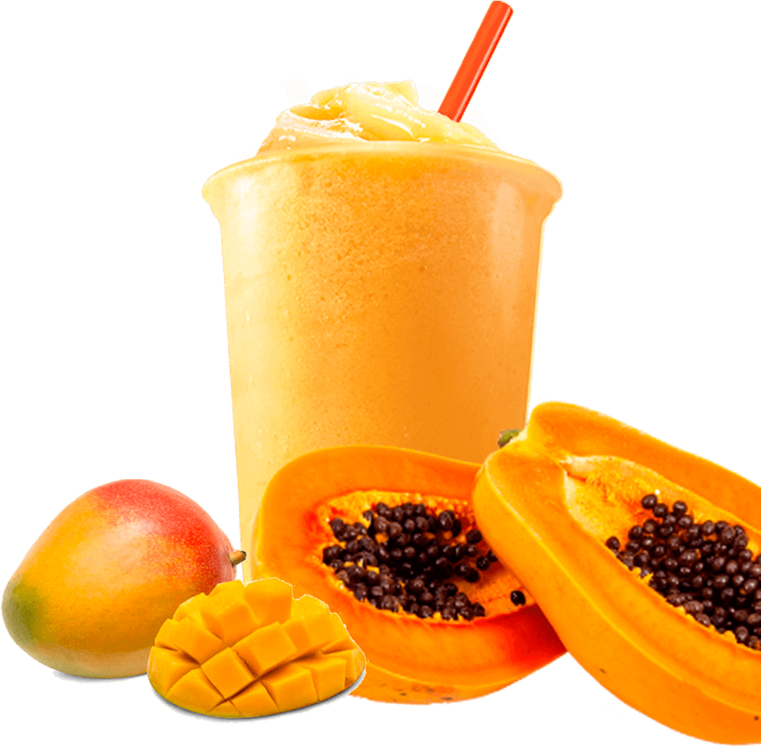 Papaya Mango Smoothie Deliciousness PNG Image