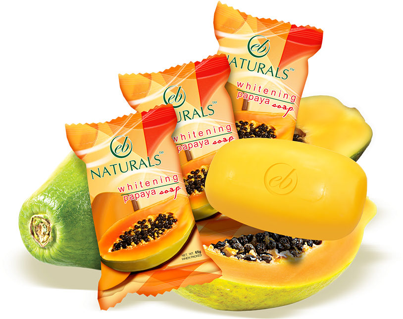 Papaya Whitening Soap Product Display PNG Image