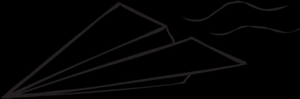 Paper Airplane Silhouette Black Background PNG Image