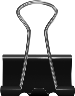 Paper Binder Clip Black Background PNG Image