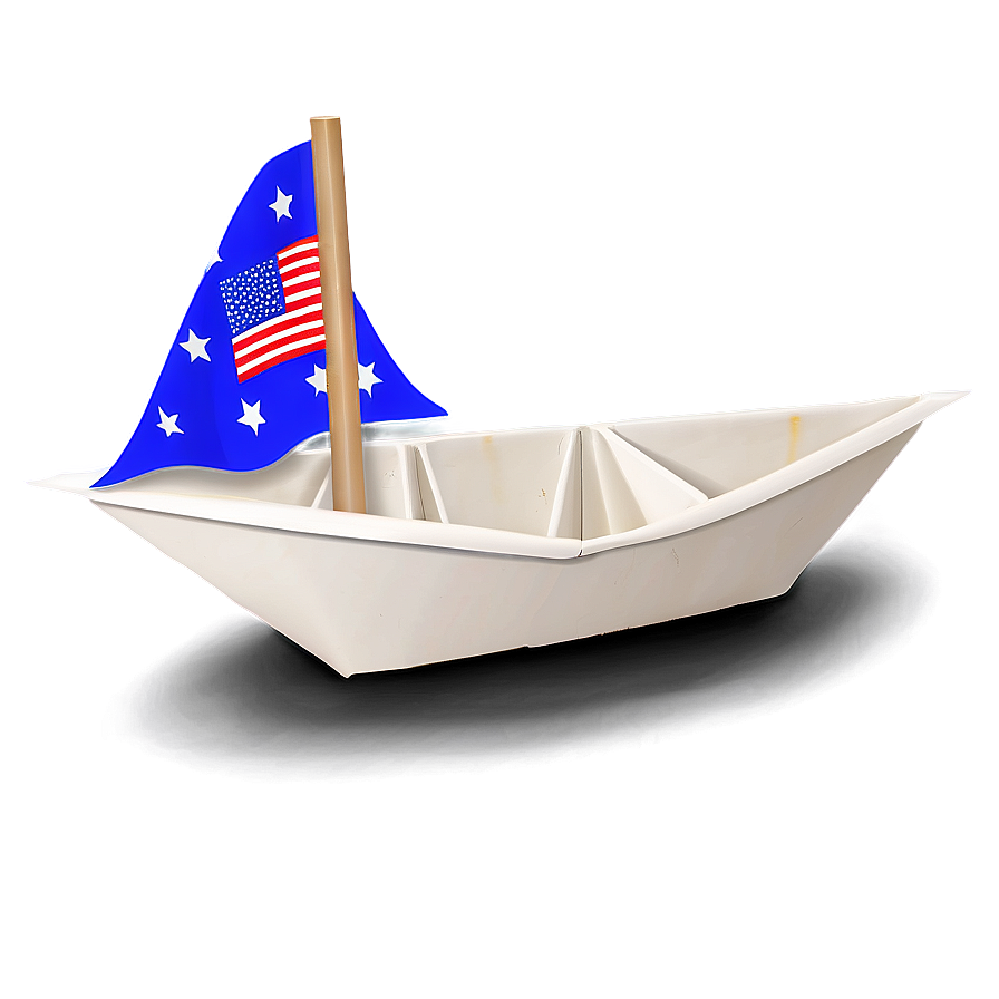 Paper Boat With Flag Png Hem PNG Image