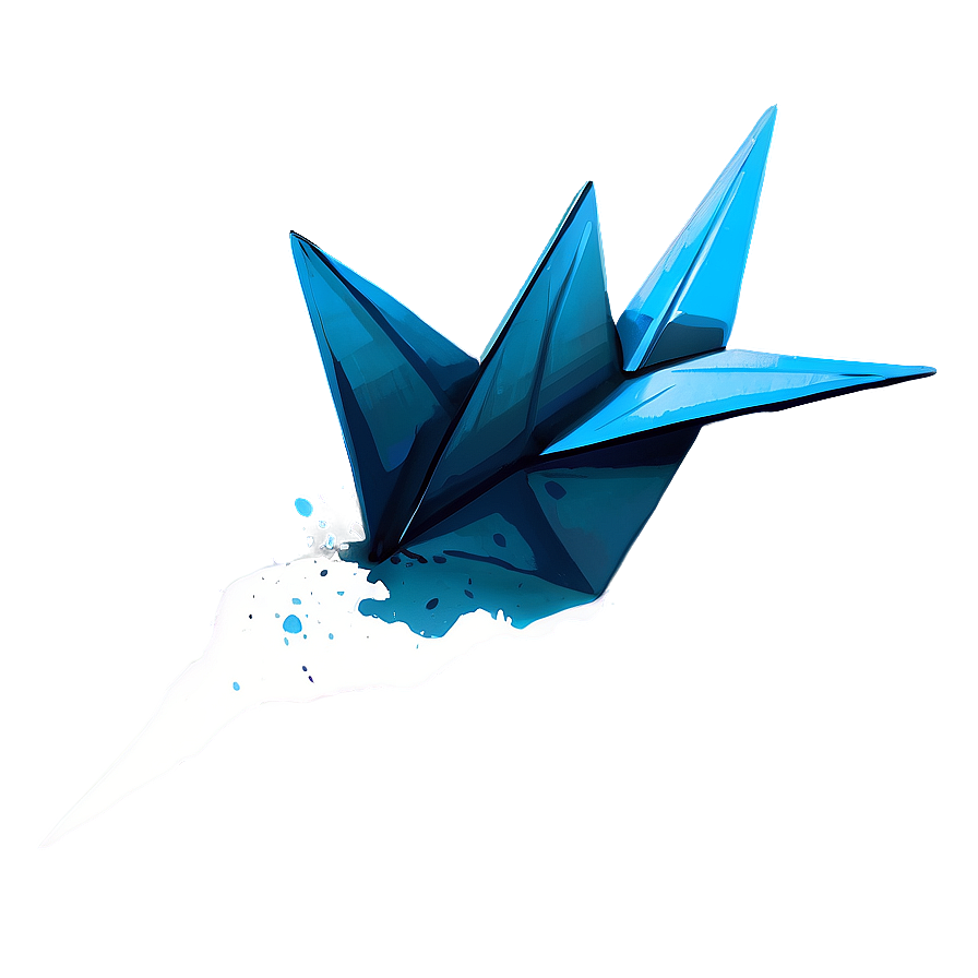 Paper Crane With Ink Splashes Png 06282024 PNG Image