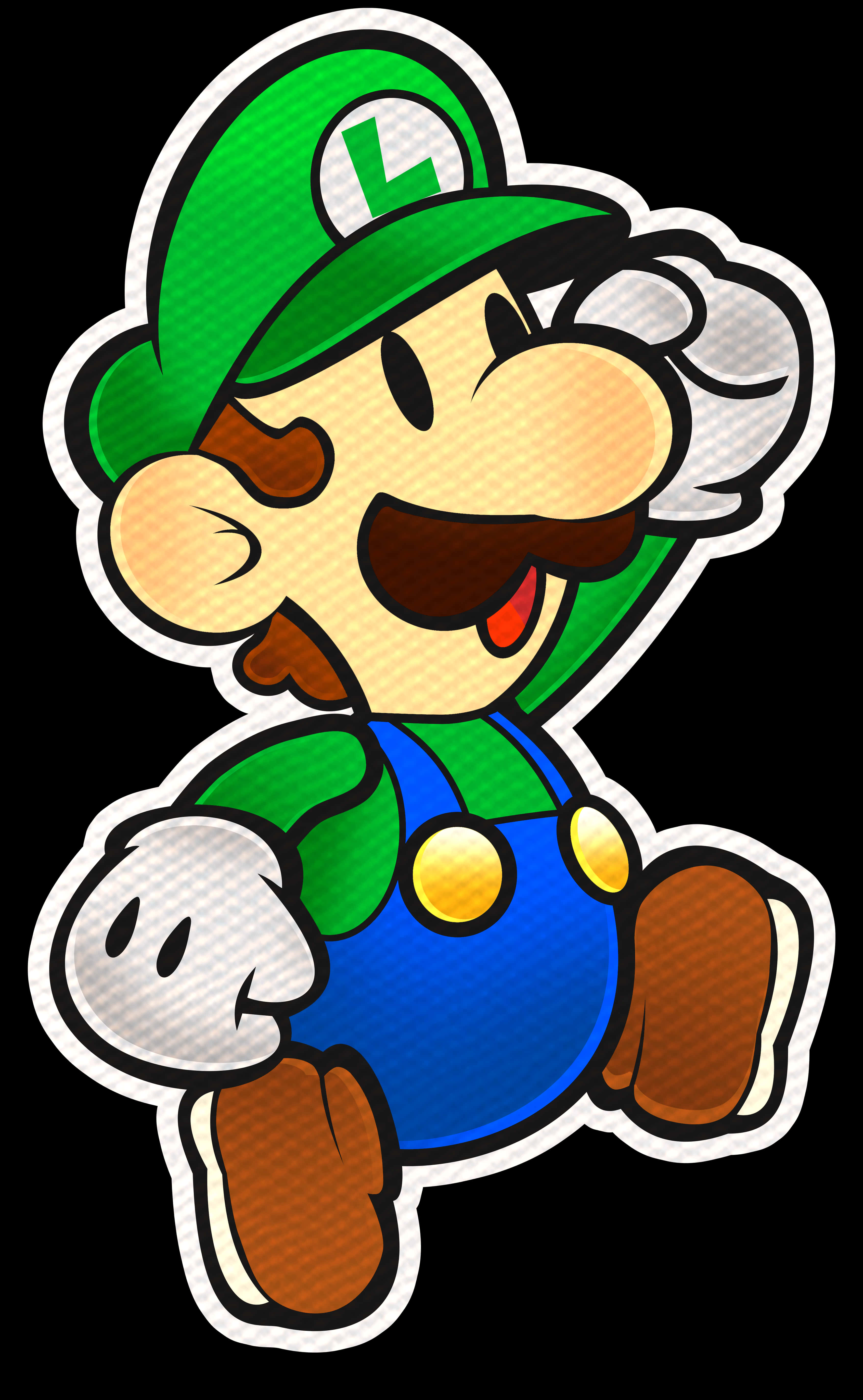 Paper Luigi Artwork PNG Image