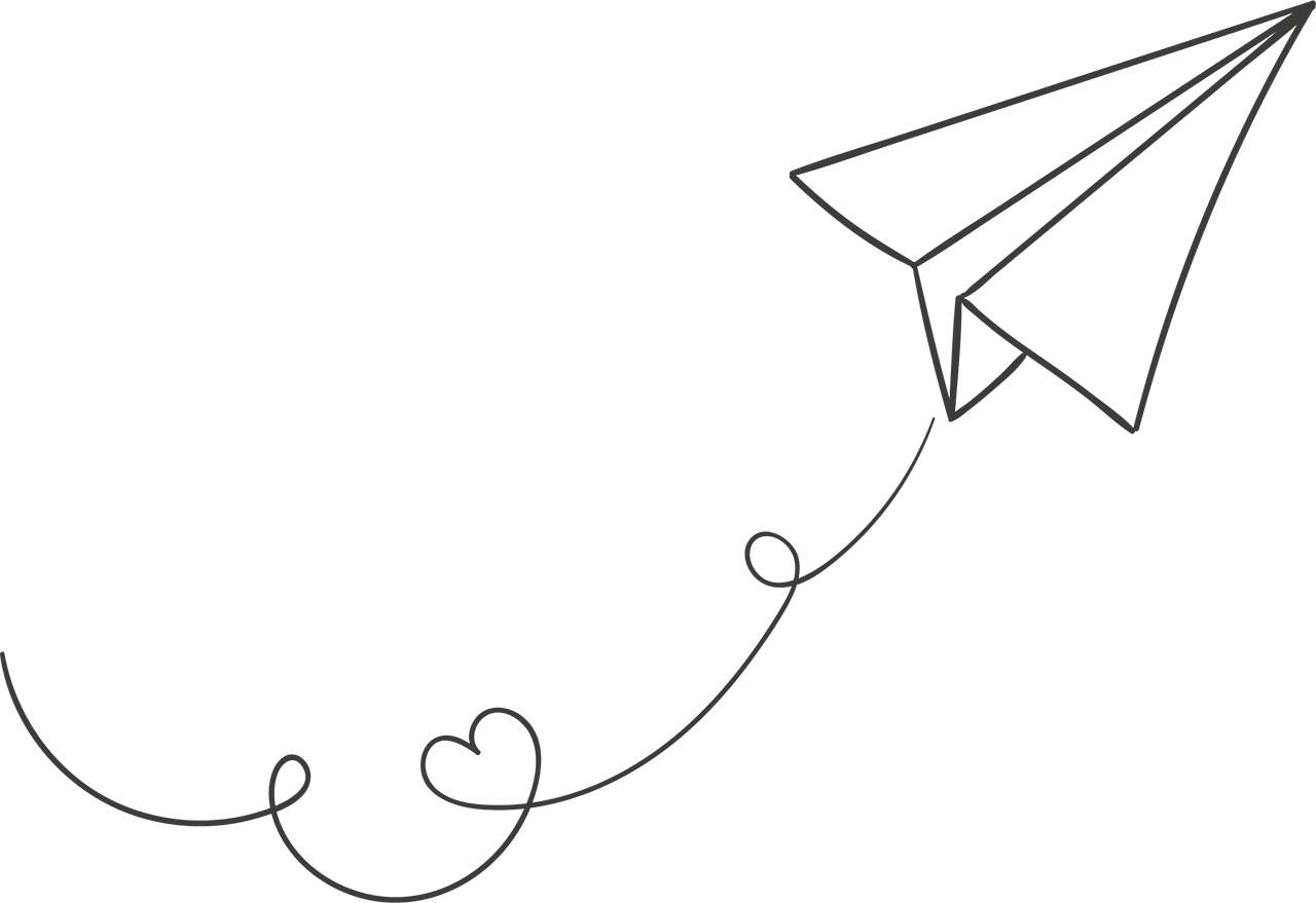 Paper Plane Love Trail PNG Image