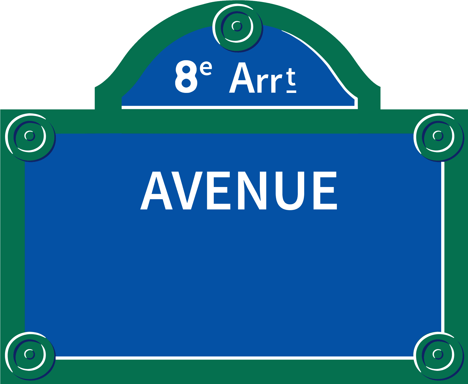 Parisian Avenue Street Sign PNG Image