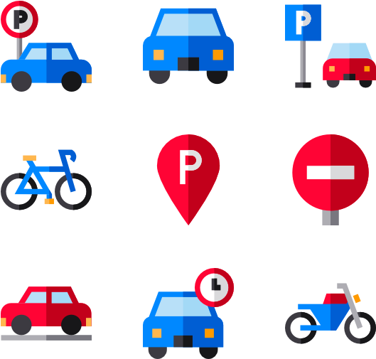 Parkingand Transportation Icons PNG Image