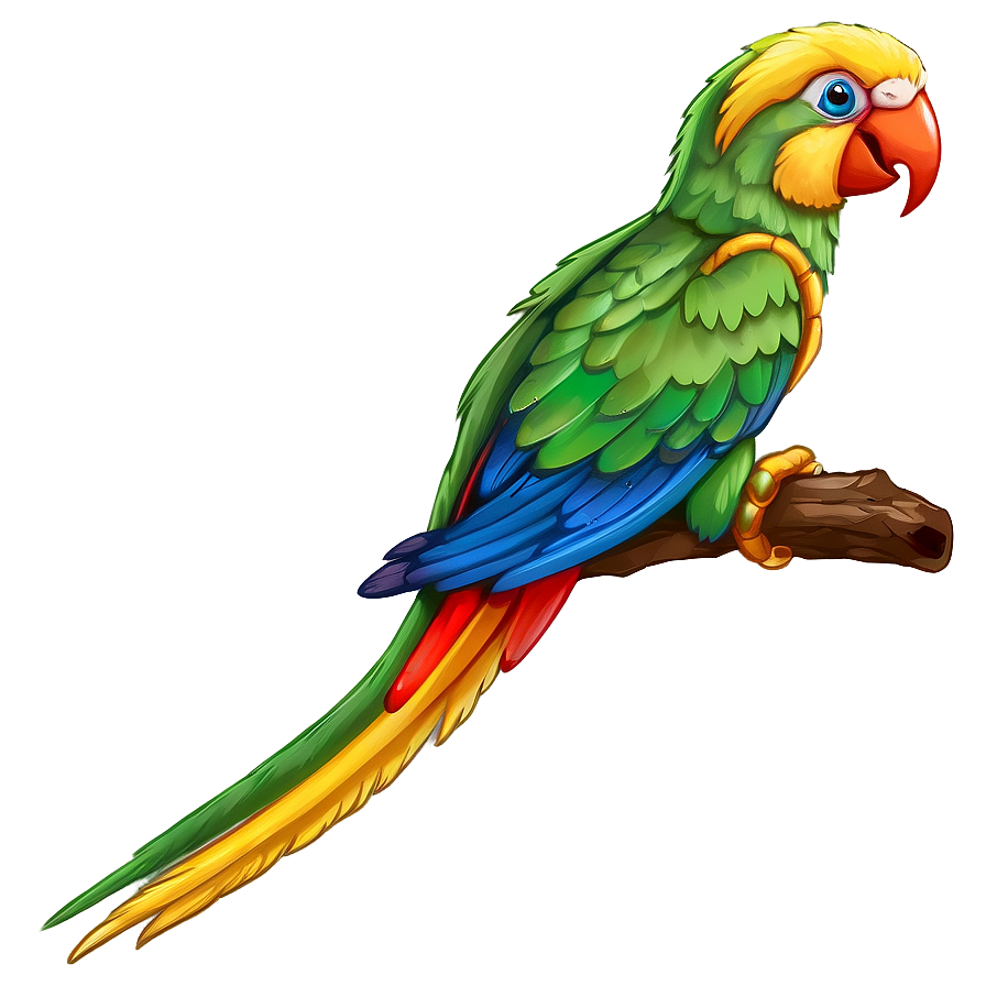 Parrot On Branch Png 1 PNG Image