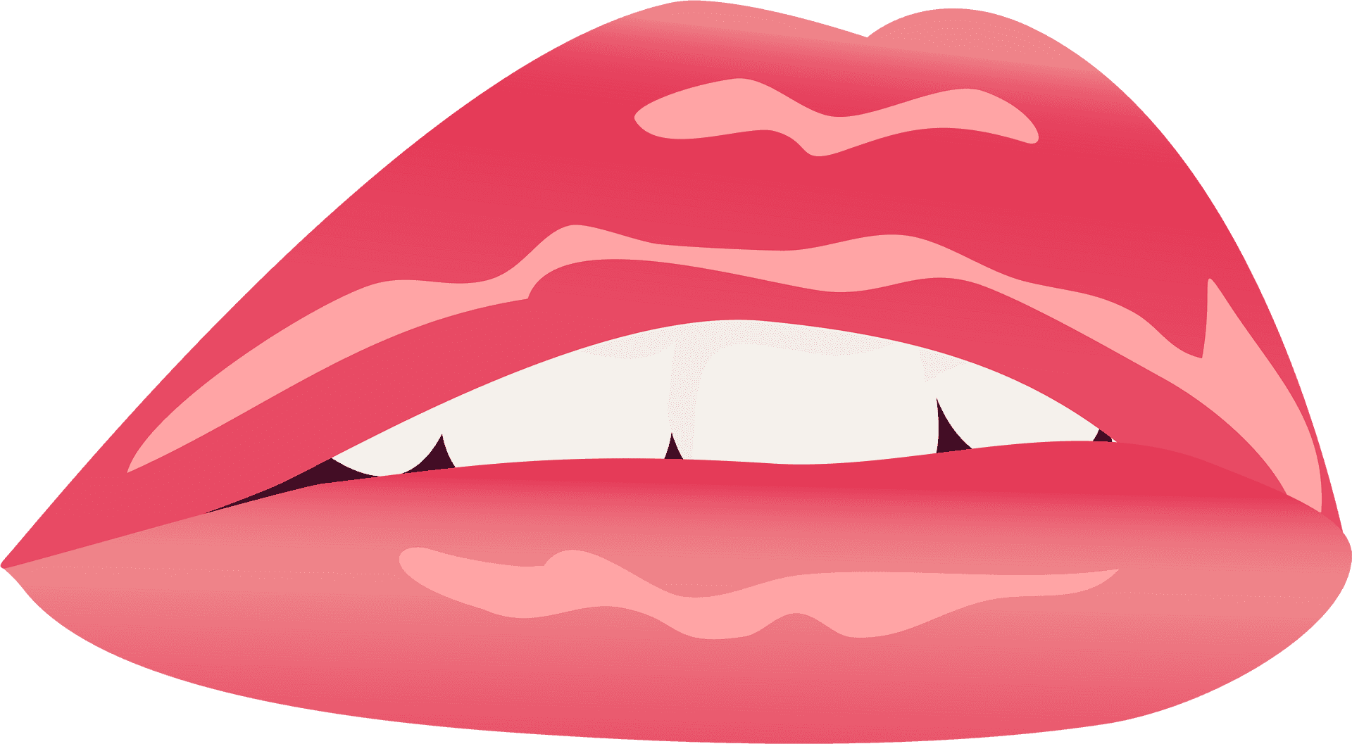 Parted Lips Vector Illustration PNG Image