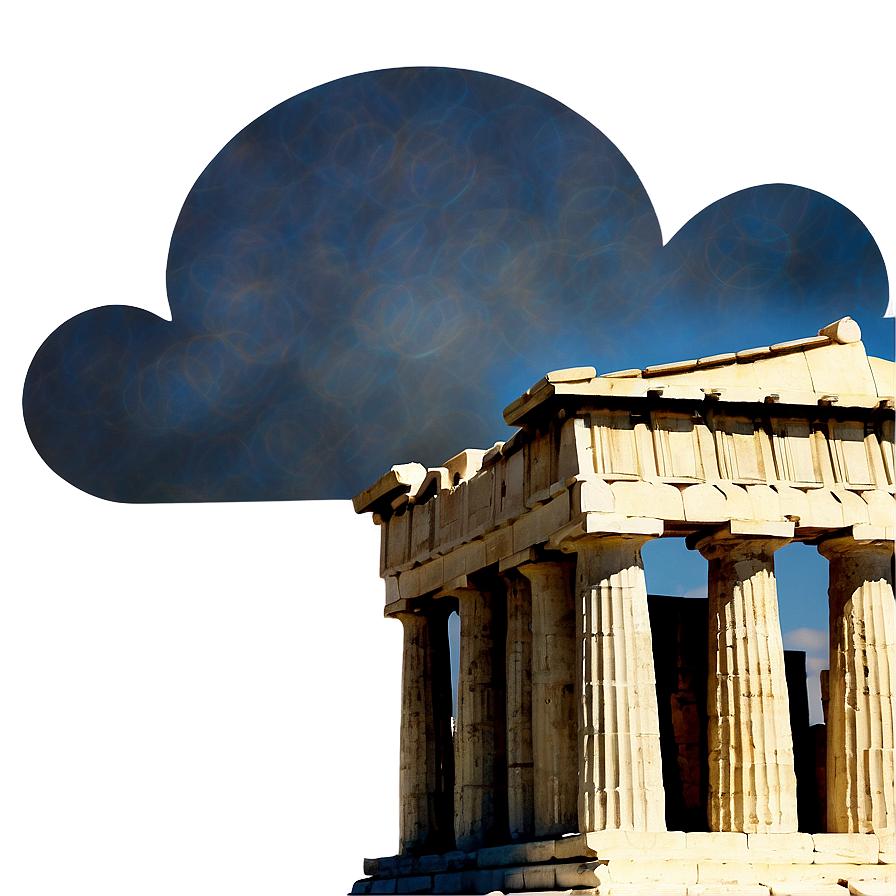 Parthenon With Clouds Background Png 06252024 PNG Image