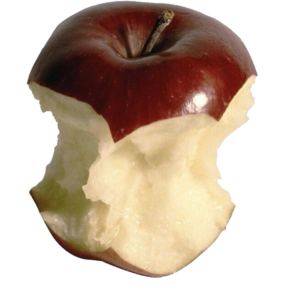 Partially Eaten Red Apple PNG Image