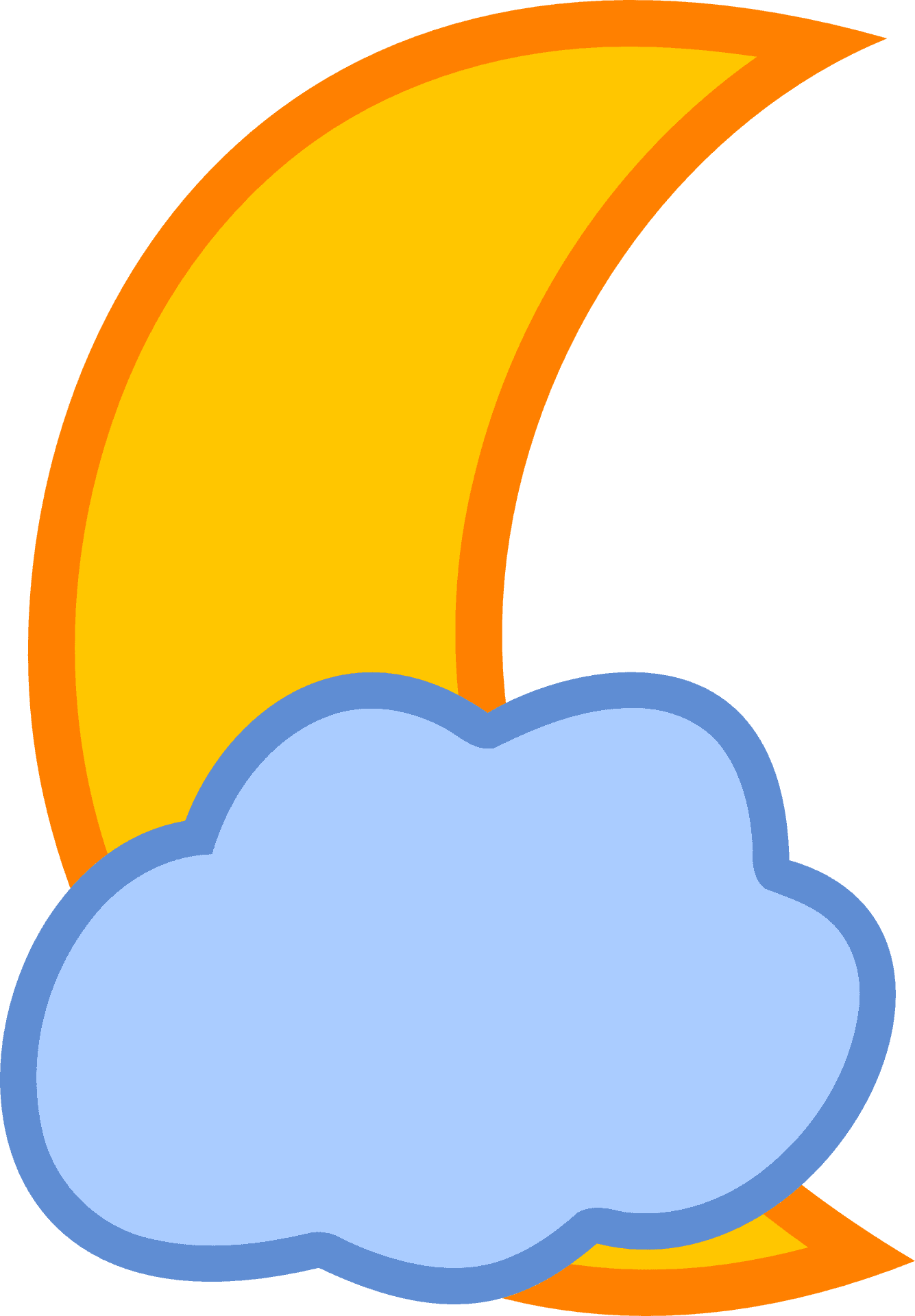 Partly Cloudy Night Clipart PNG Image