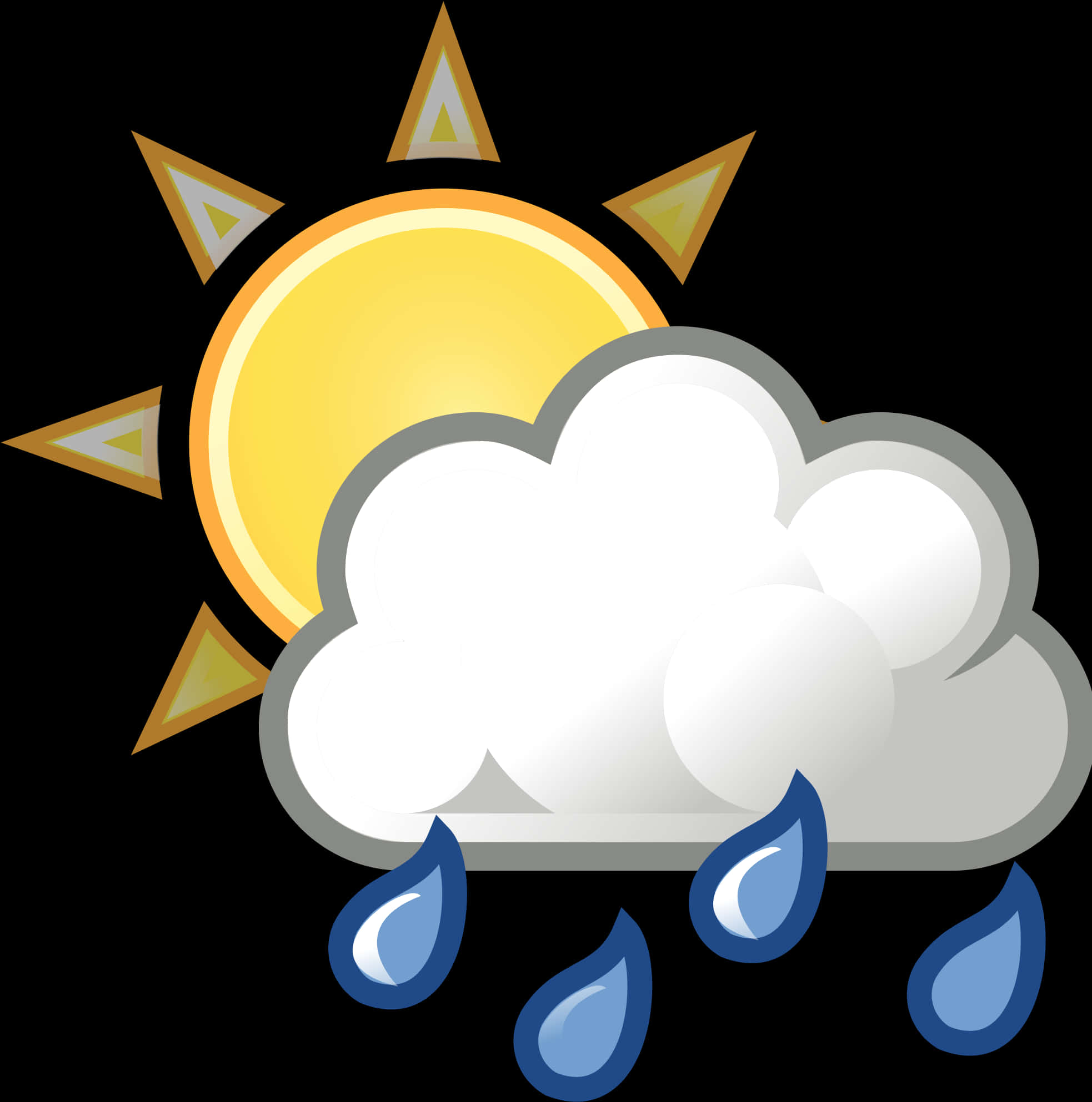 Partly Cloudy With Rainand Sunshine PNG Image