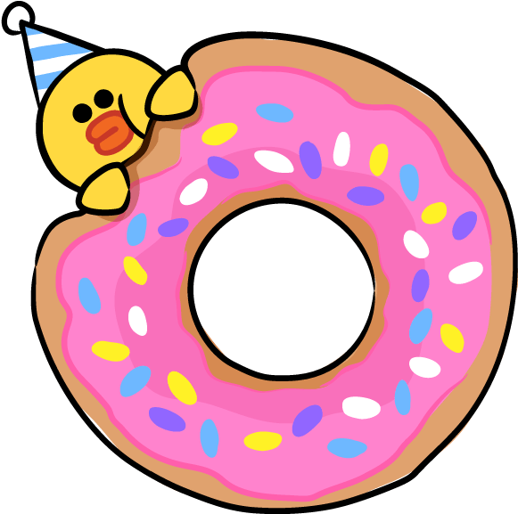 Party Chickon Donut Sticker PNG Image