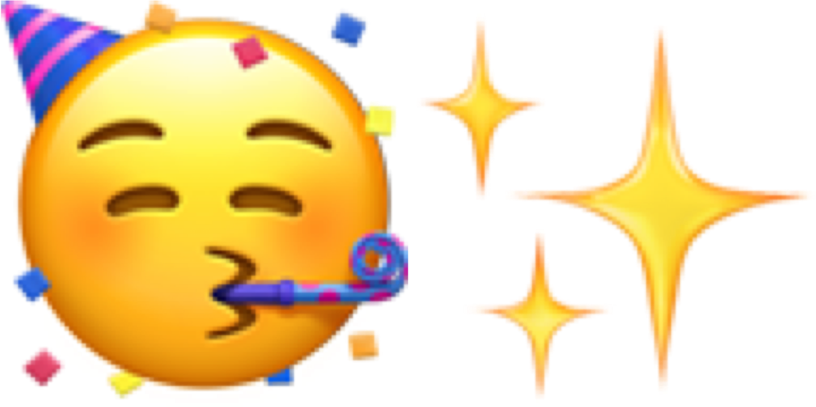 Party Face Emojiwith Sparkles PNG Image