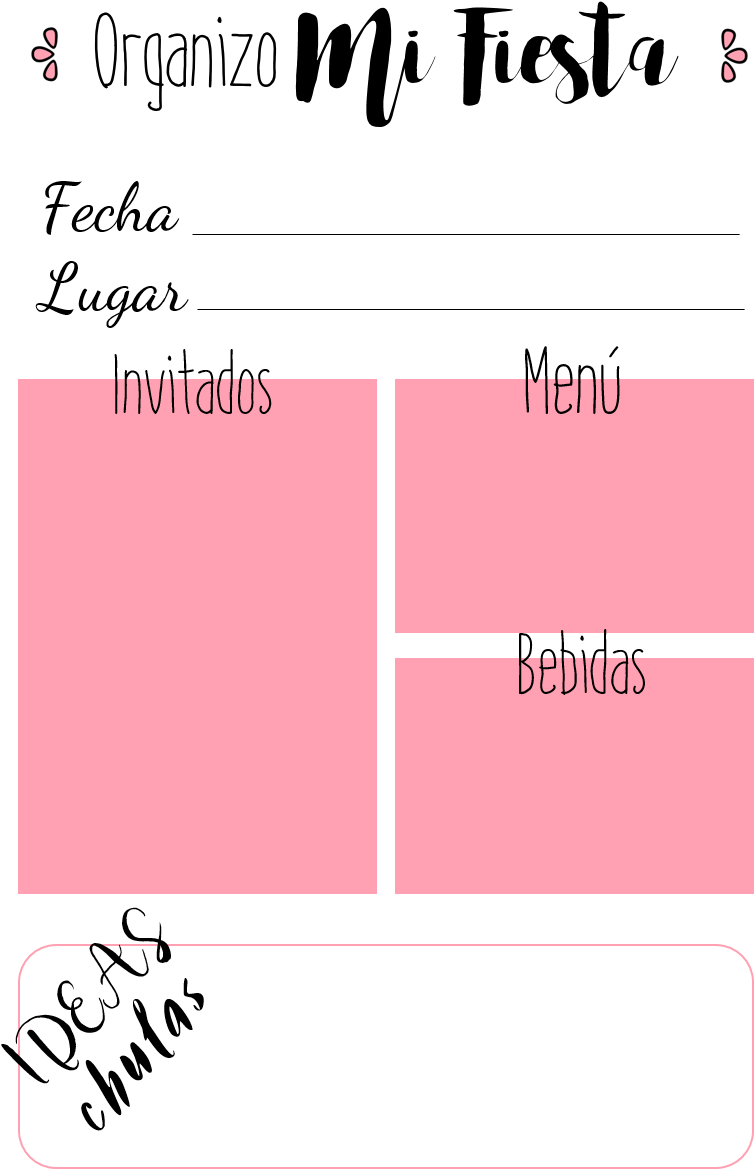 Party Planning Template Spanish PNG Image