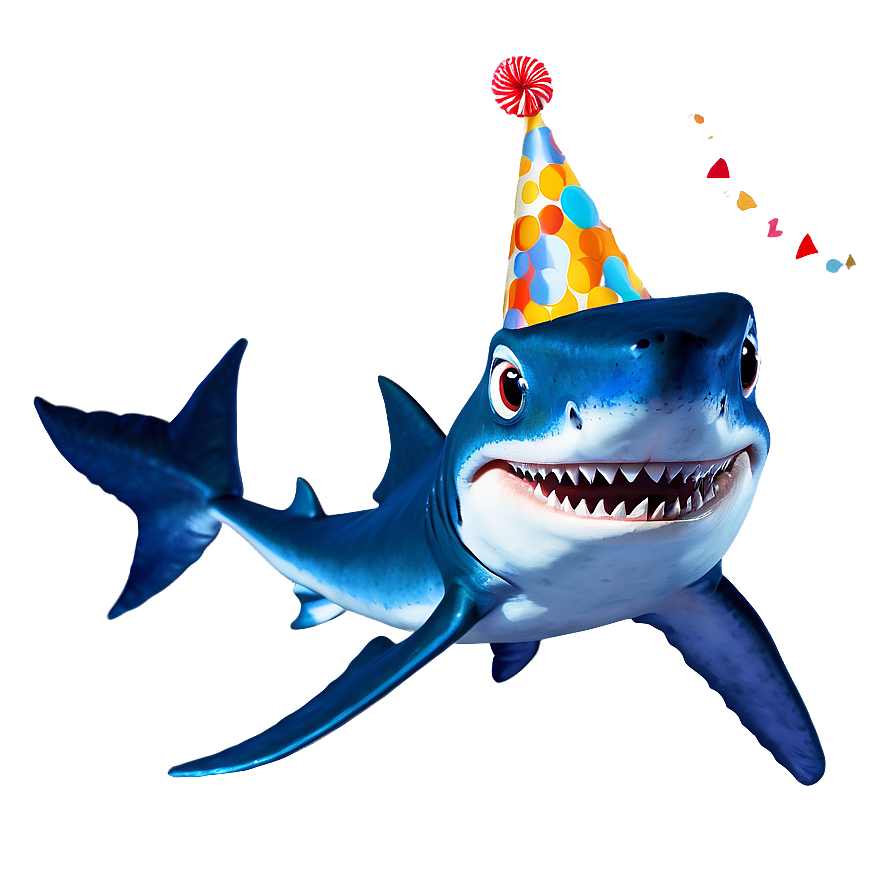 Party Time Birthday Shark Png 06292024 PNG Image