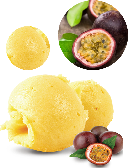 Passion Fruit Ice Cream Delicious Treat PNG Image