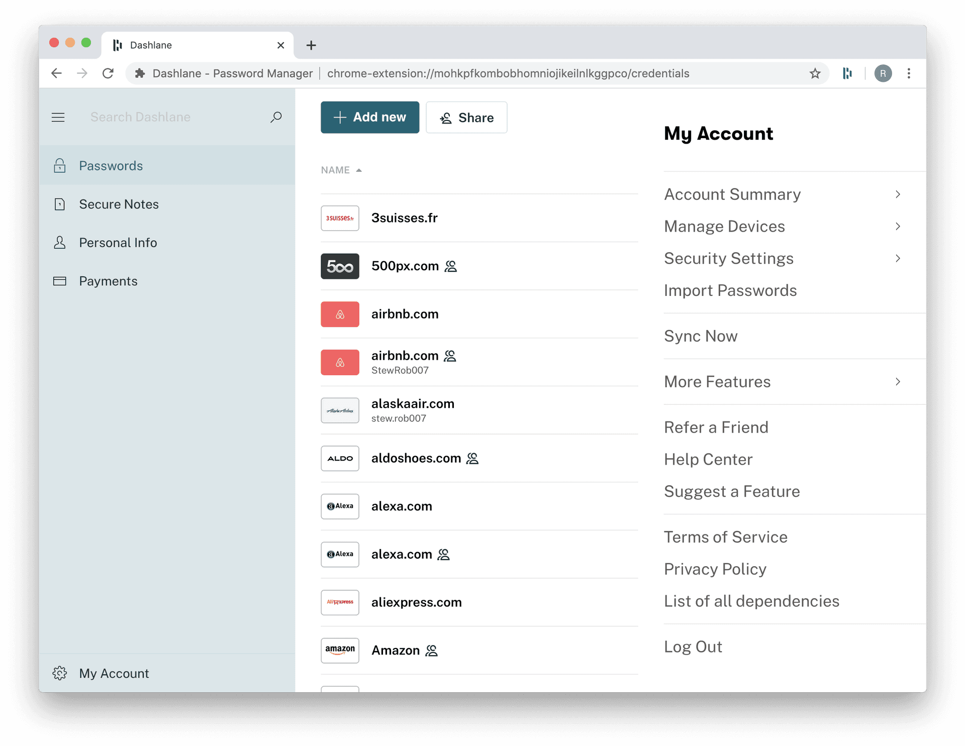 Password Manager Interface Dashboard PNG Image